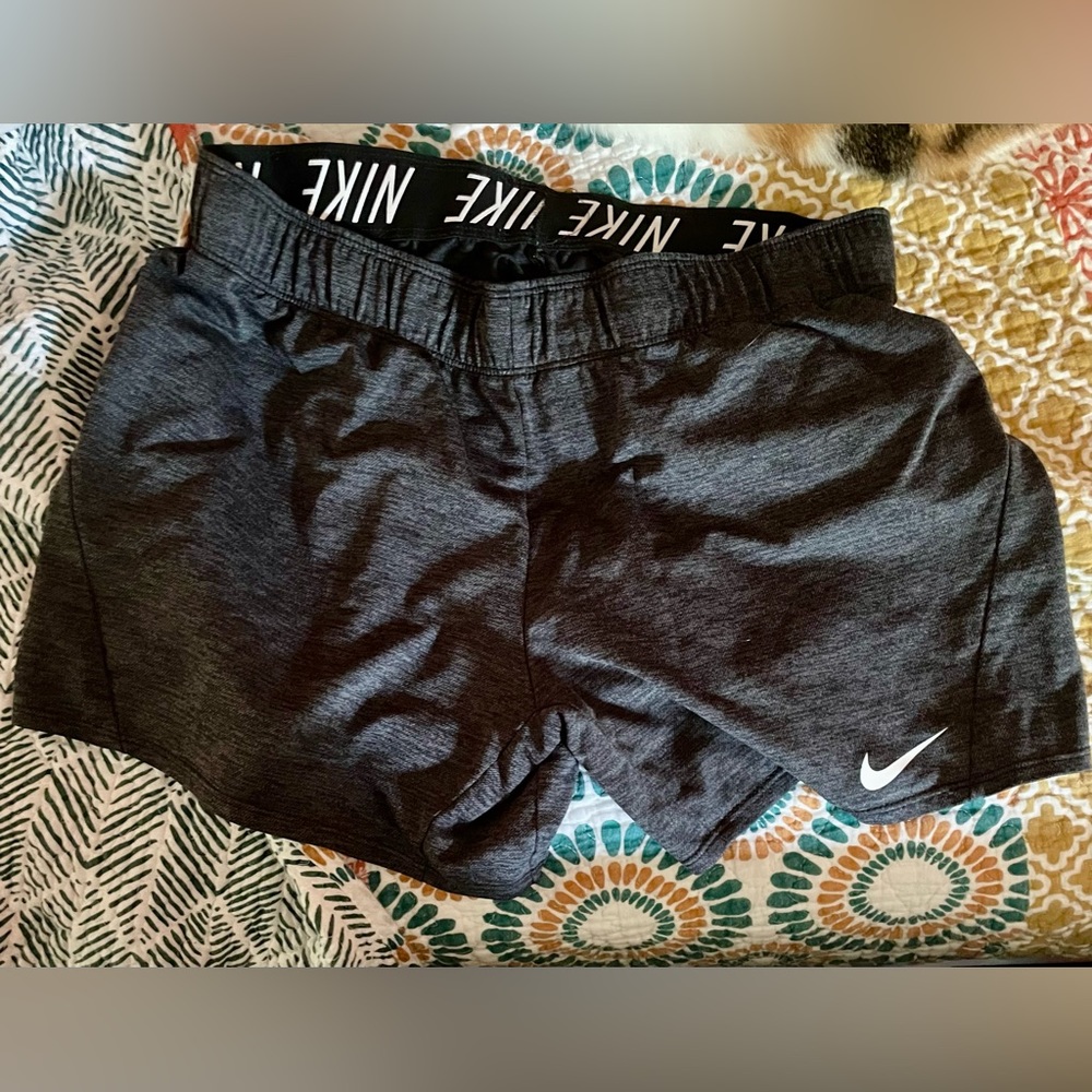Nike black shorts with Nike check mark on the from and on waist band